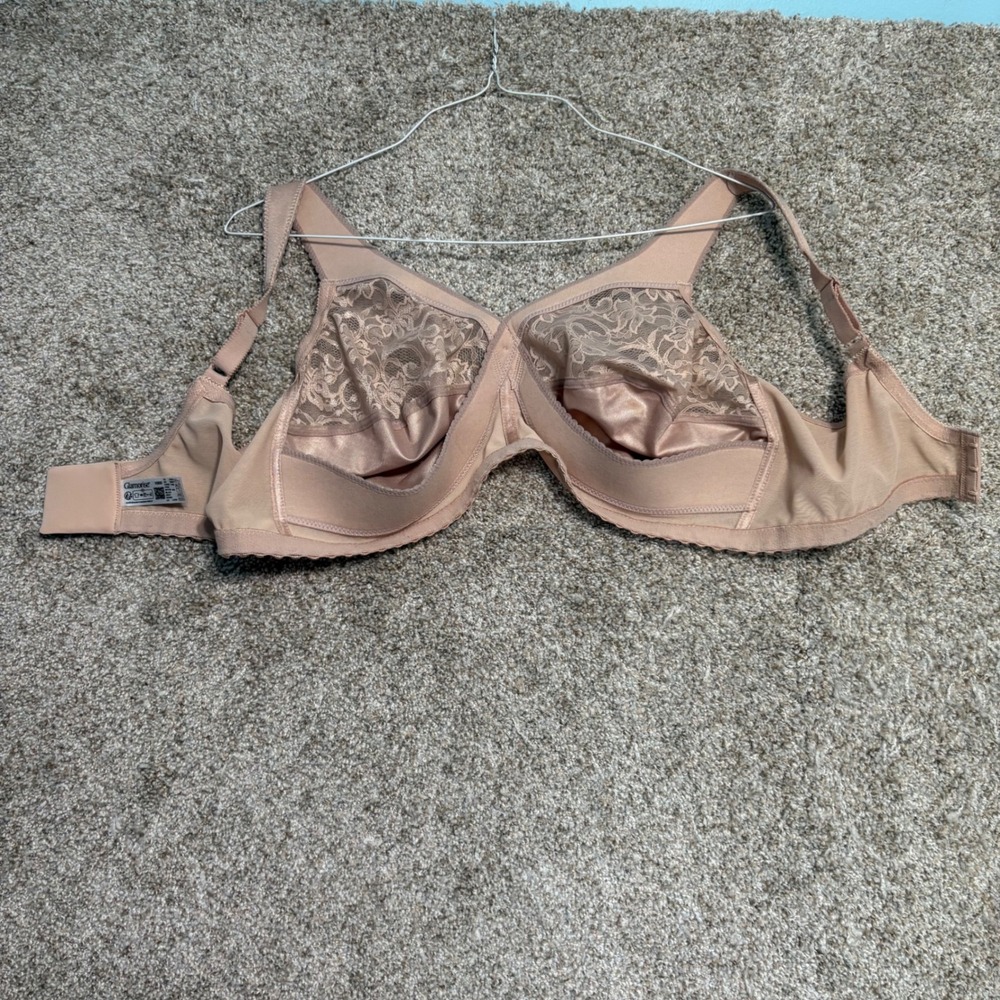 Glamorise MagicLift Bra 42DD Beige Lace Wireless Support 1000 Women Full Figure - Picture 4 of 4